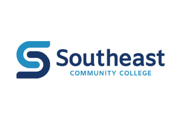 Southeast Community College logo with stylized blue "S" and text.